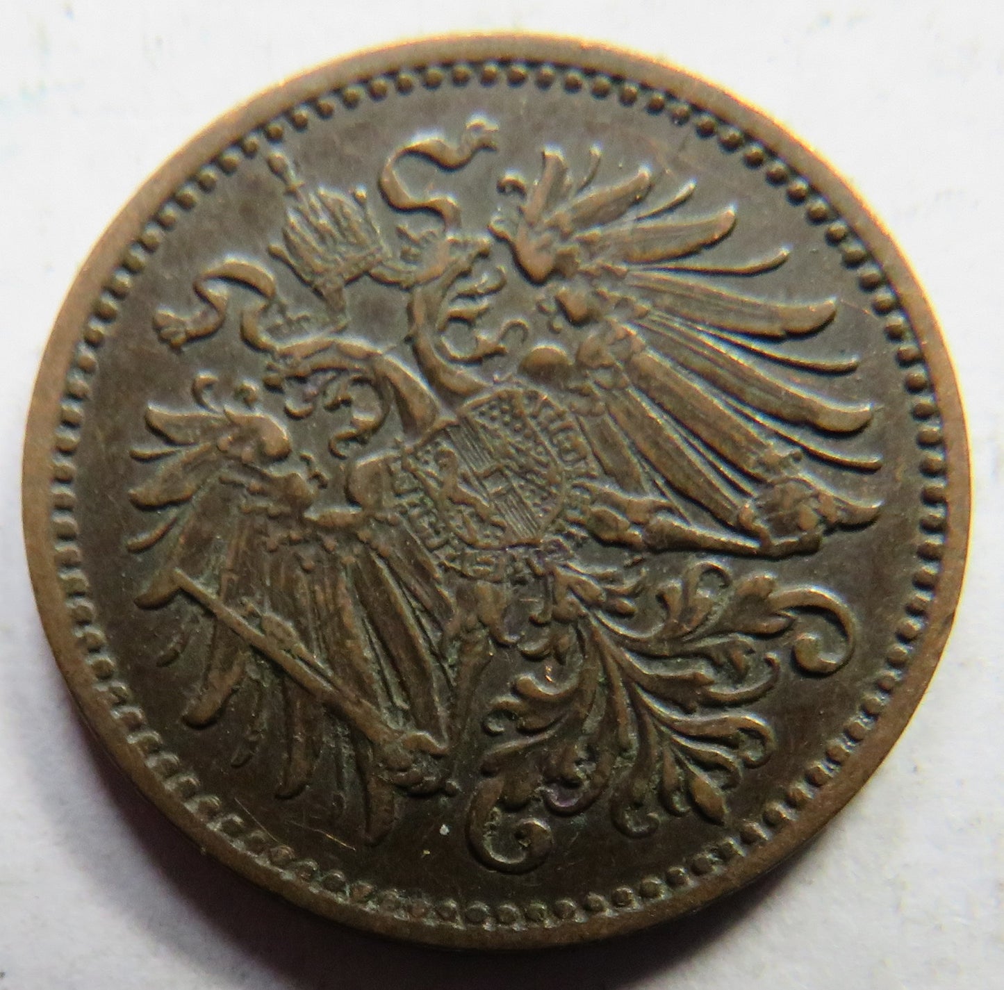 1901 Austria One Heller Coin