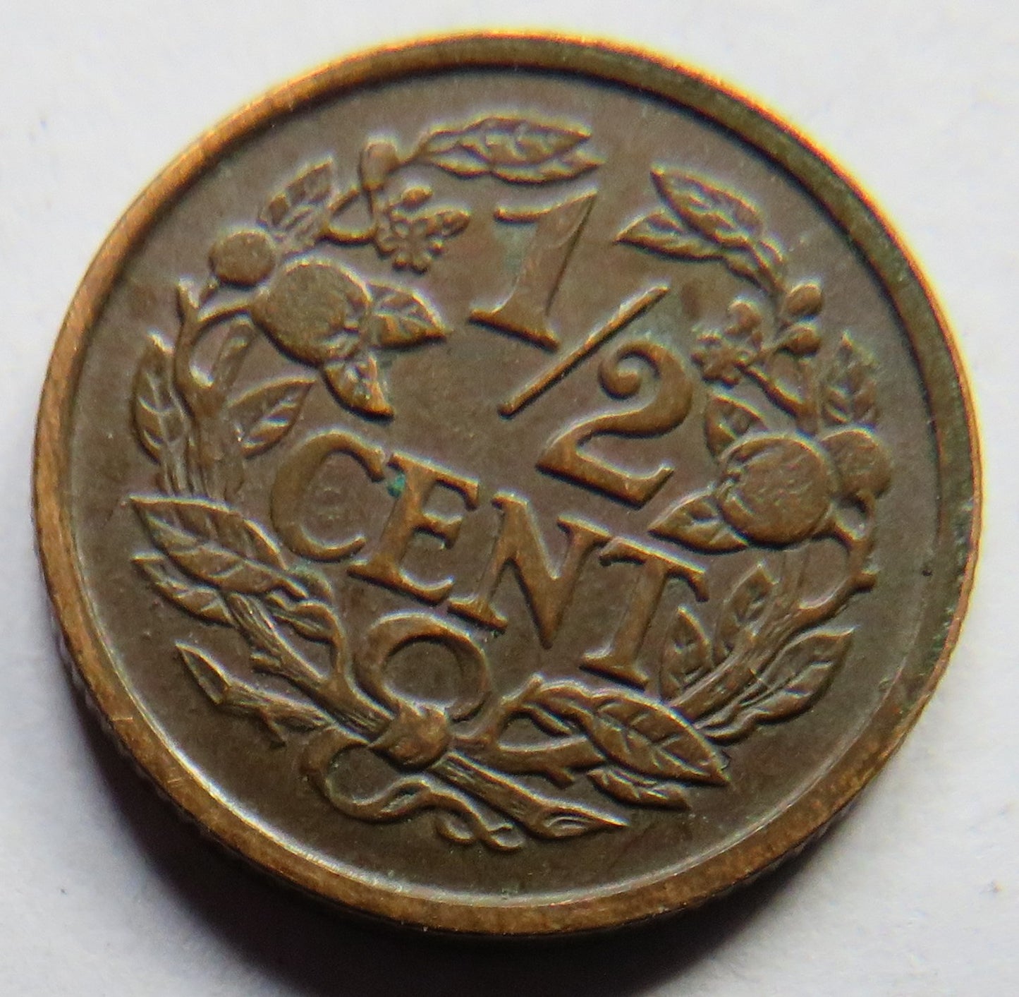 1934 Netherlands 1/2 Cent Coin