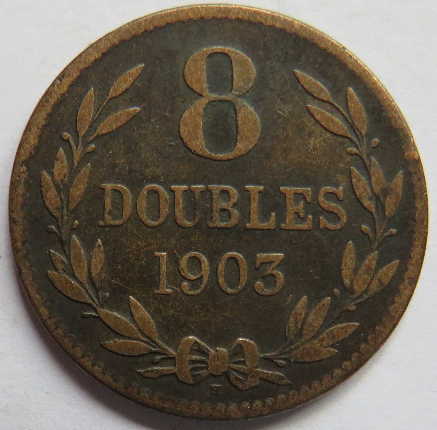 1903-H Guernsey 8 Doubles Coin