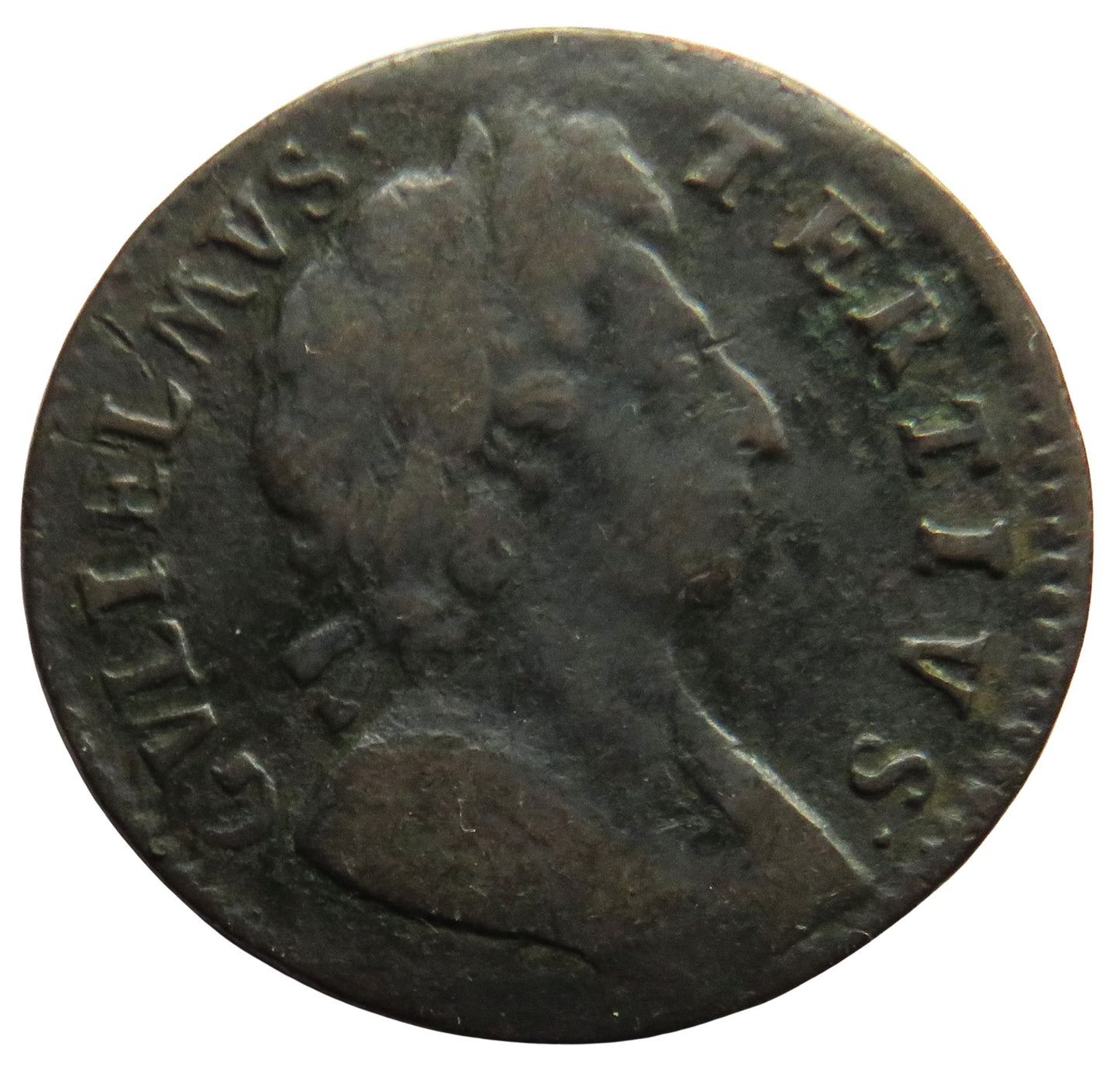 1697 King William III Farthing Coin Good Detail