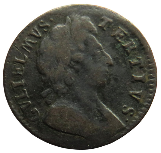 1697 King William III Farthing Coin Good Detail