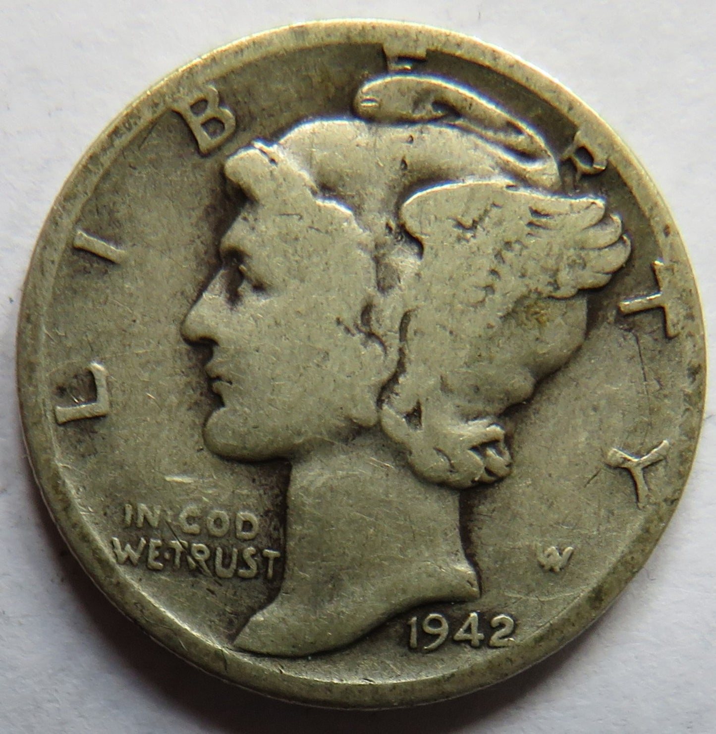 1942-D USA Silver Mercury Dime Coin