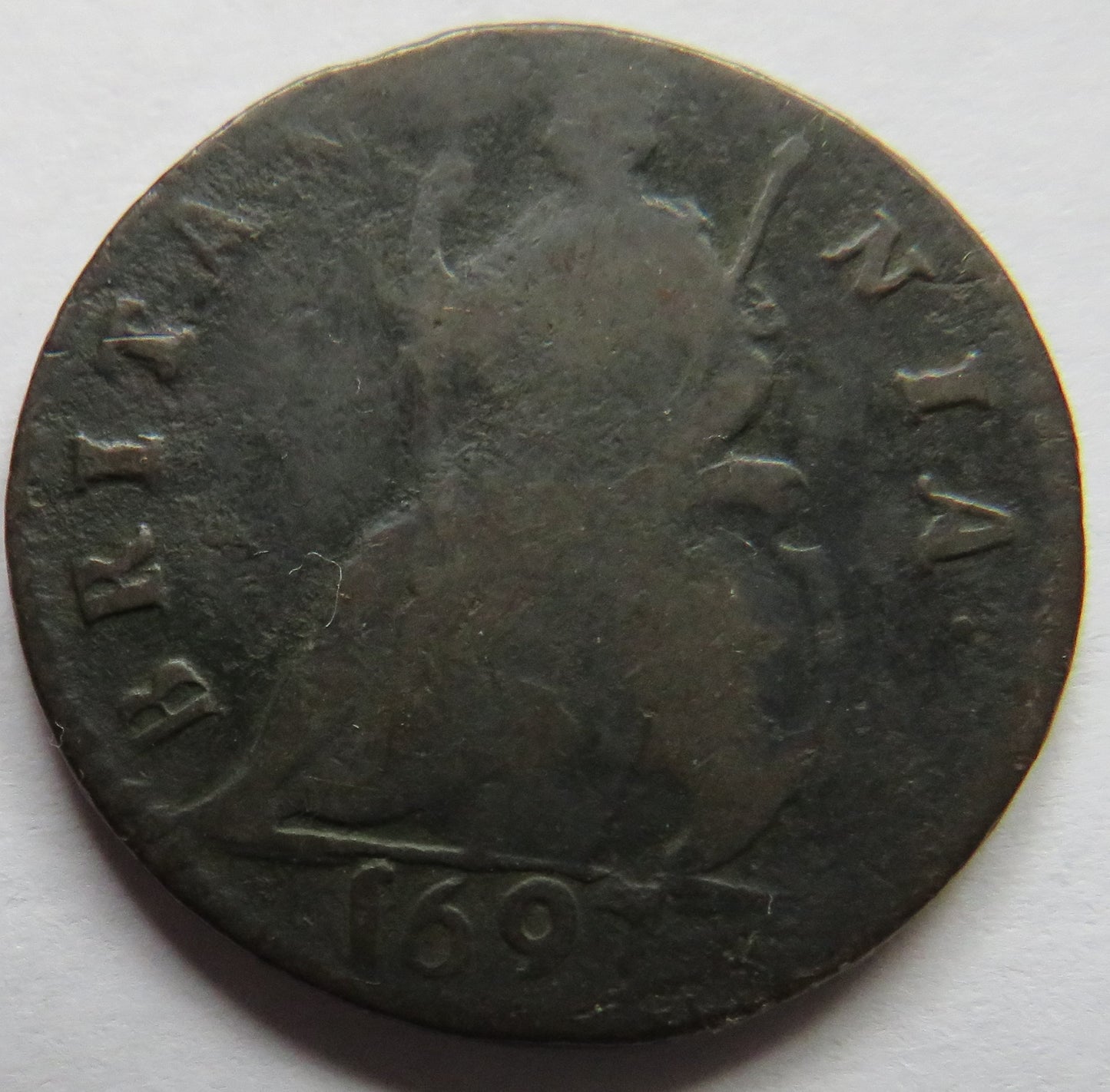 1697 King William III Farthing Coin Good Detail