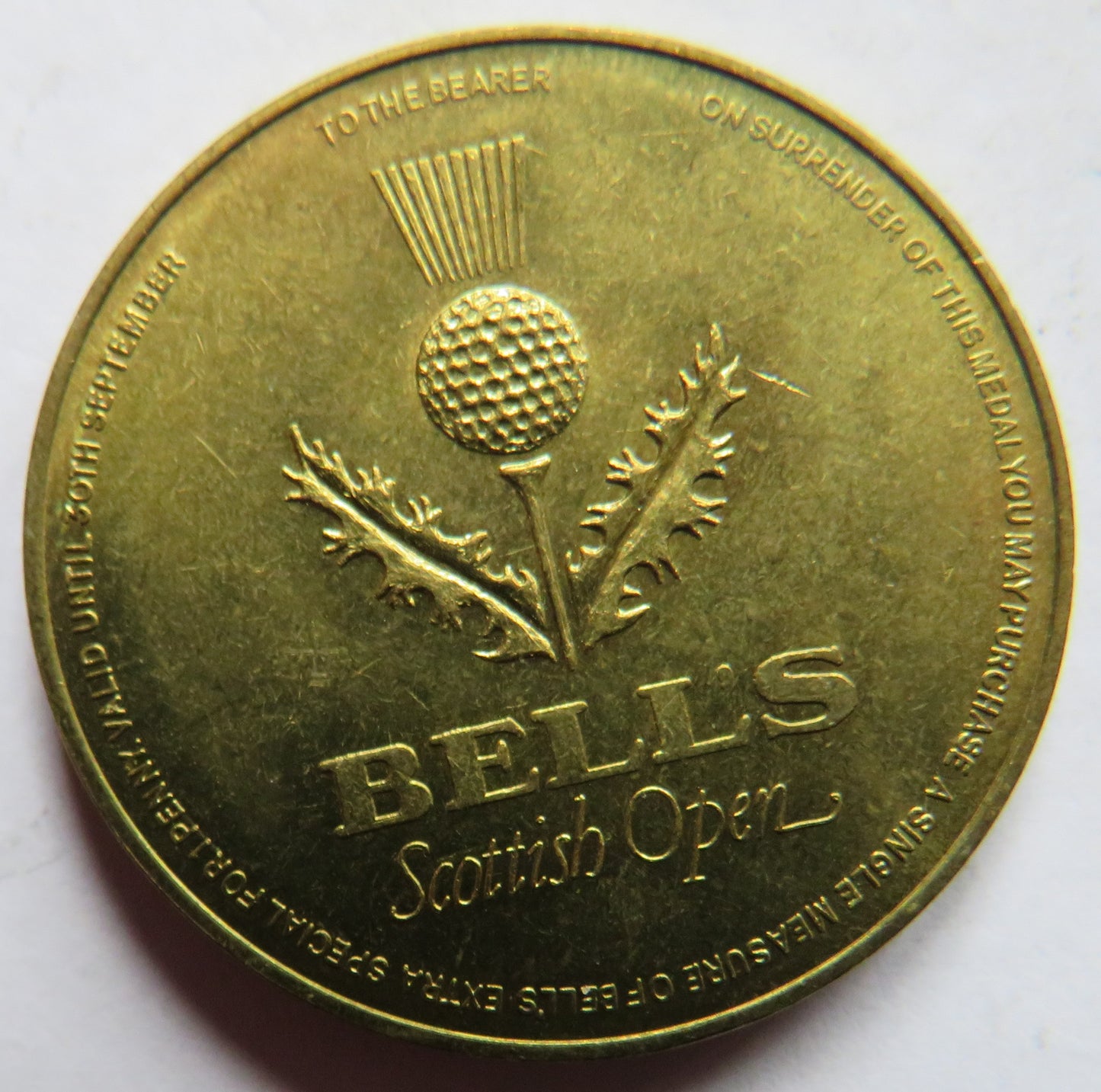 Vintage Bell's Scottish Open Token / Medal