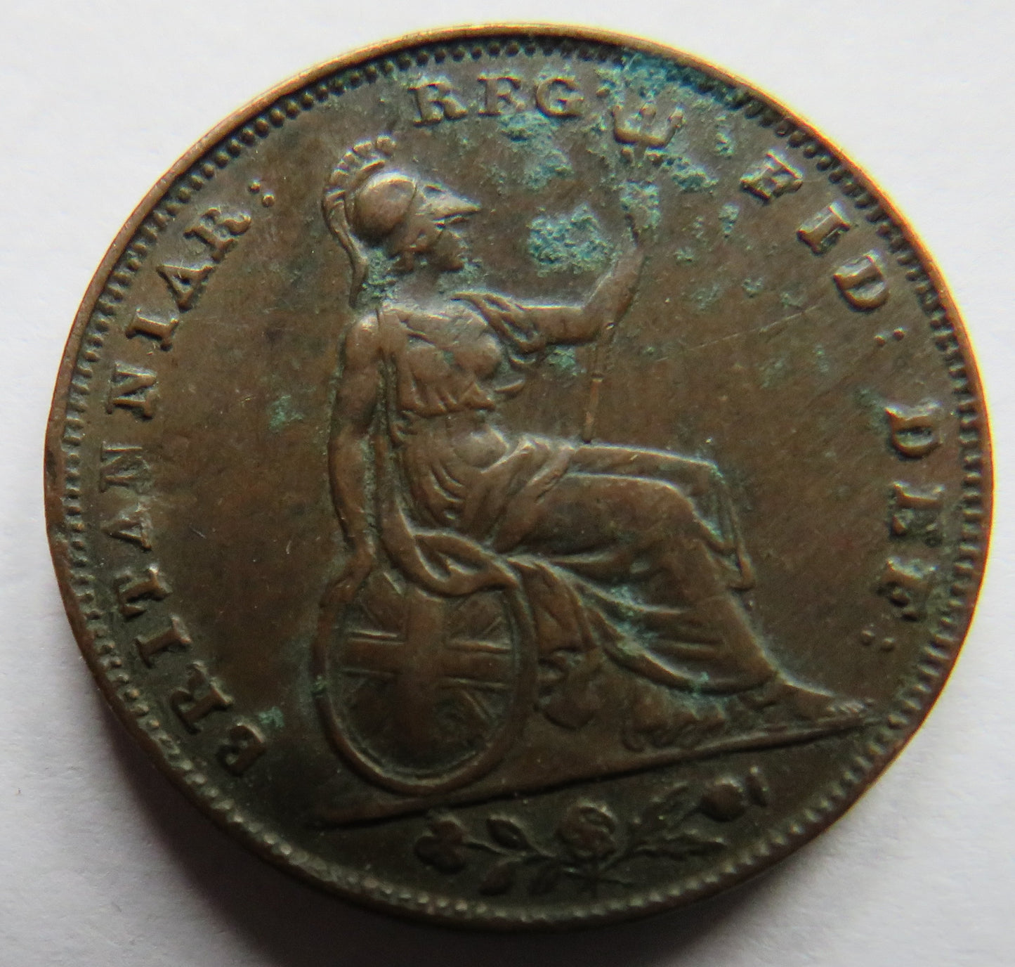 1847 Queen Victoria Young Head Farthing Coin - Great Britain