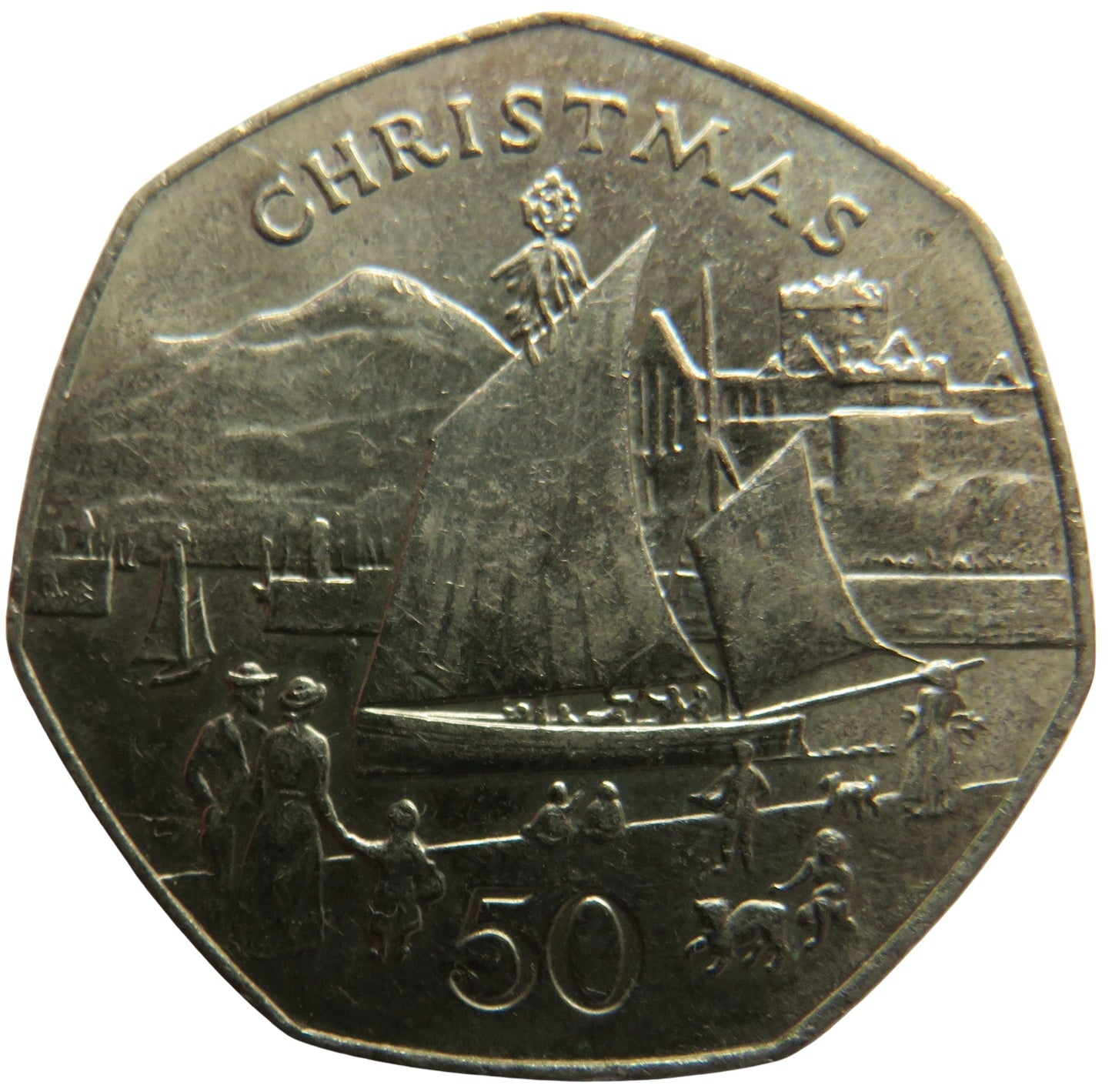 1981 Isle of Man Christmas 50p Fifty Pence Coin