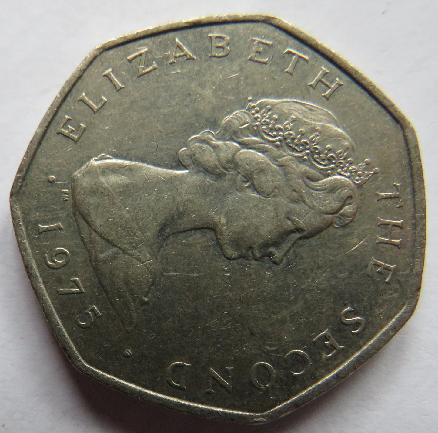 1975 Isle of Man 50p Fifty Pence Coin Viking Longboat