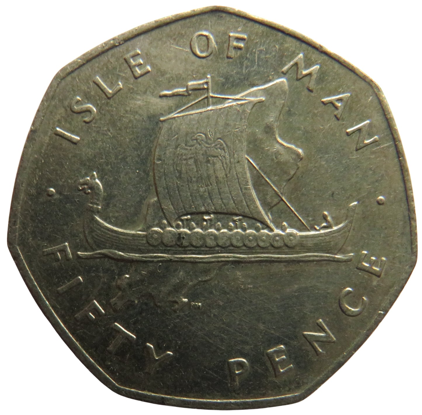 1978 Isle of Man 50p Fifty Pence Coin Viking Longboat