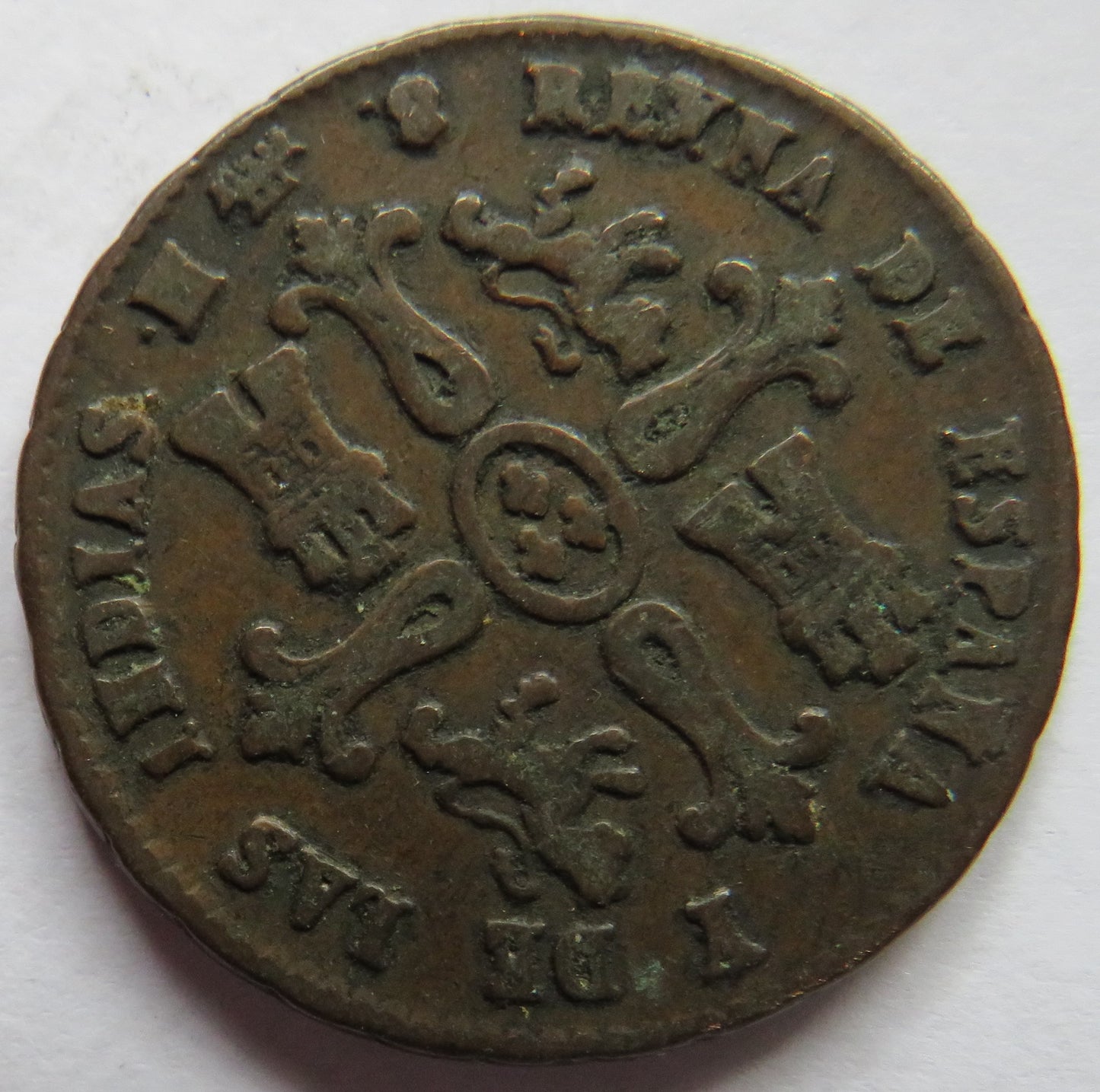 1836 Spain 8 Maravedis Coin