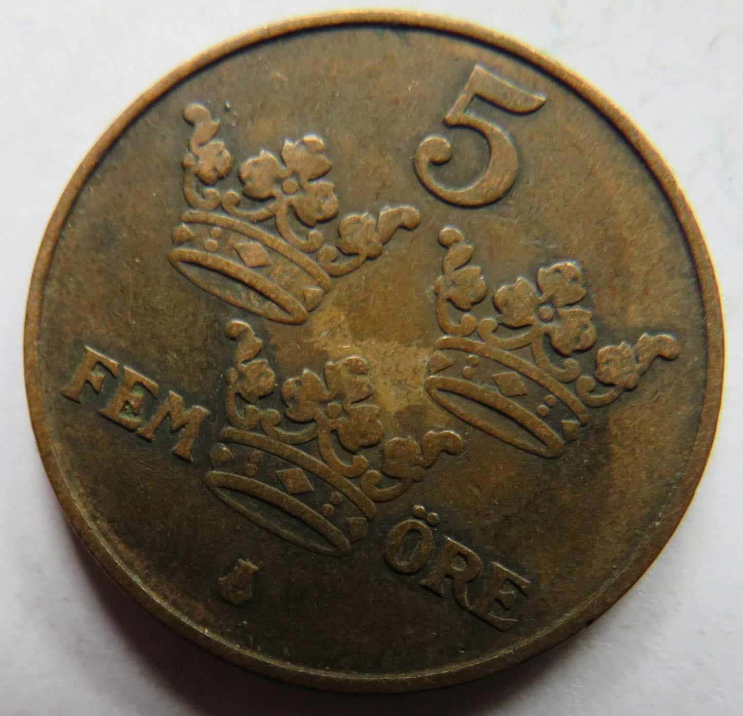 1916 Sweden 5 Öre / Ore Coin