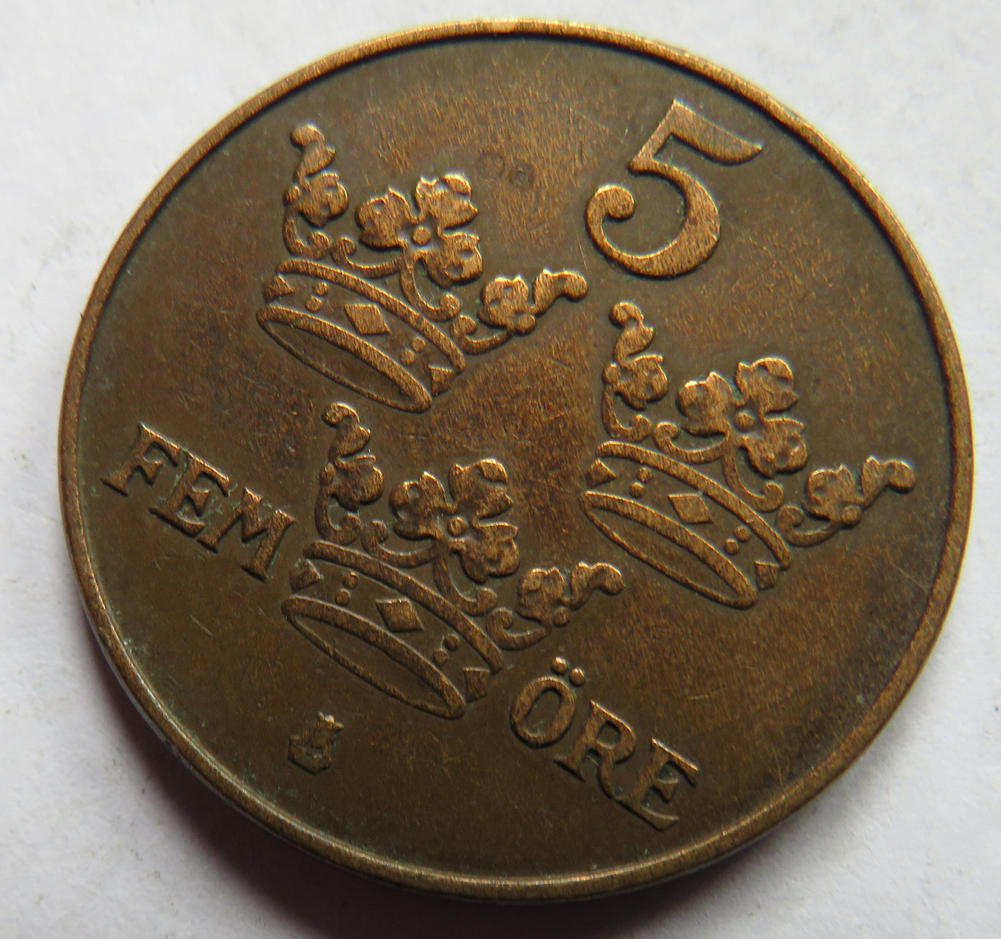 1925 Sweden 5 Öre / Ore Coin