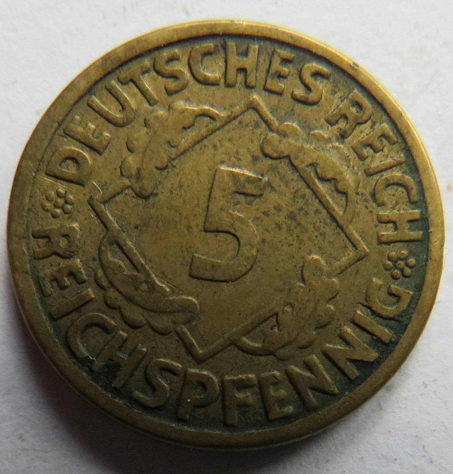 1925-F Germany Weimar Republic 5 Reichspfennig Coin