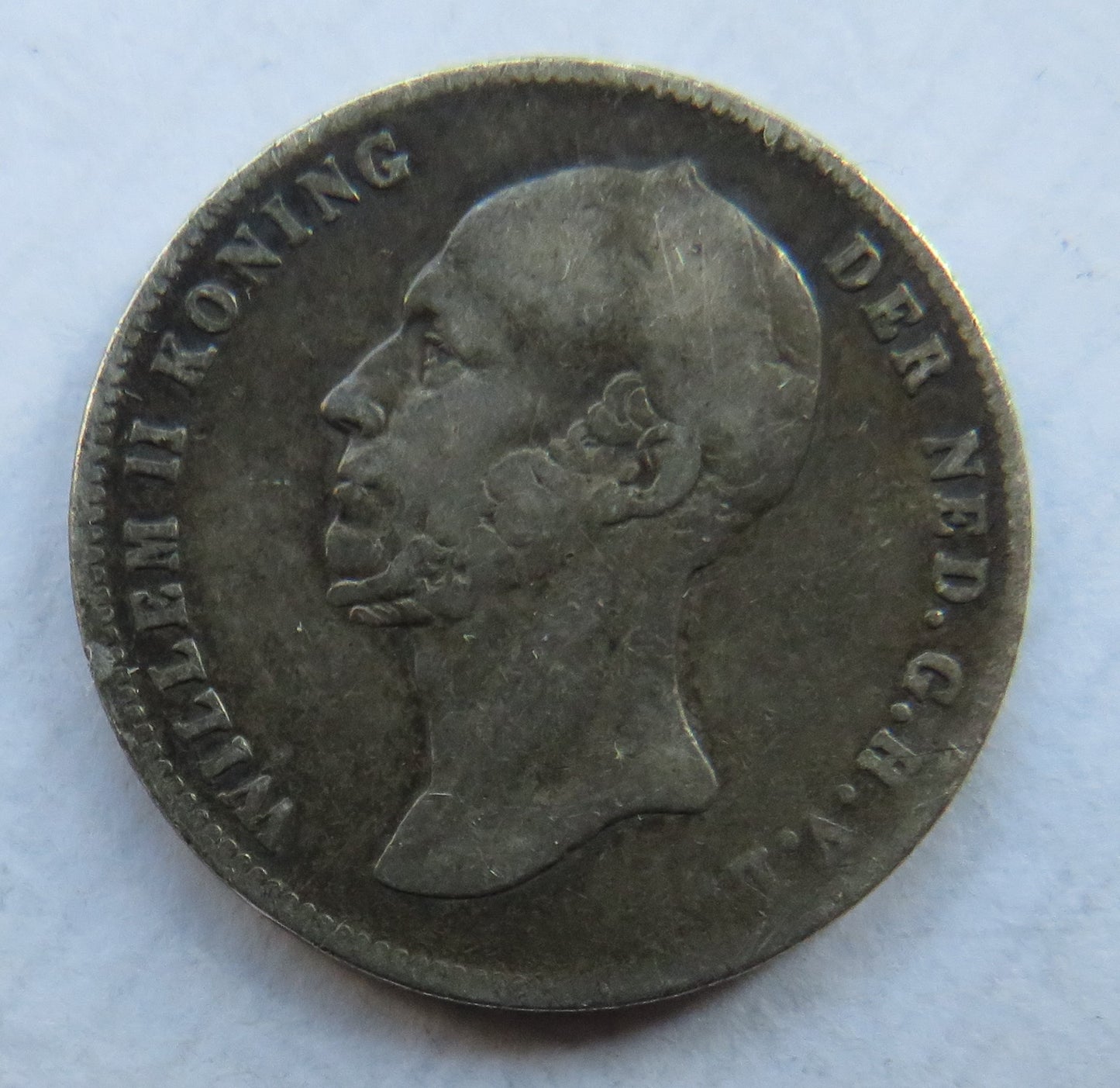 1847 Netherlands Silver 1/2 Half Gulden Coin Scarce