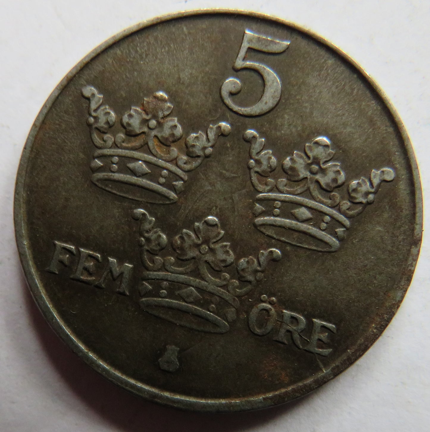 1947 Sweden 5 Öre / Ore Coin