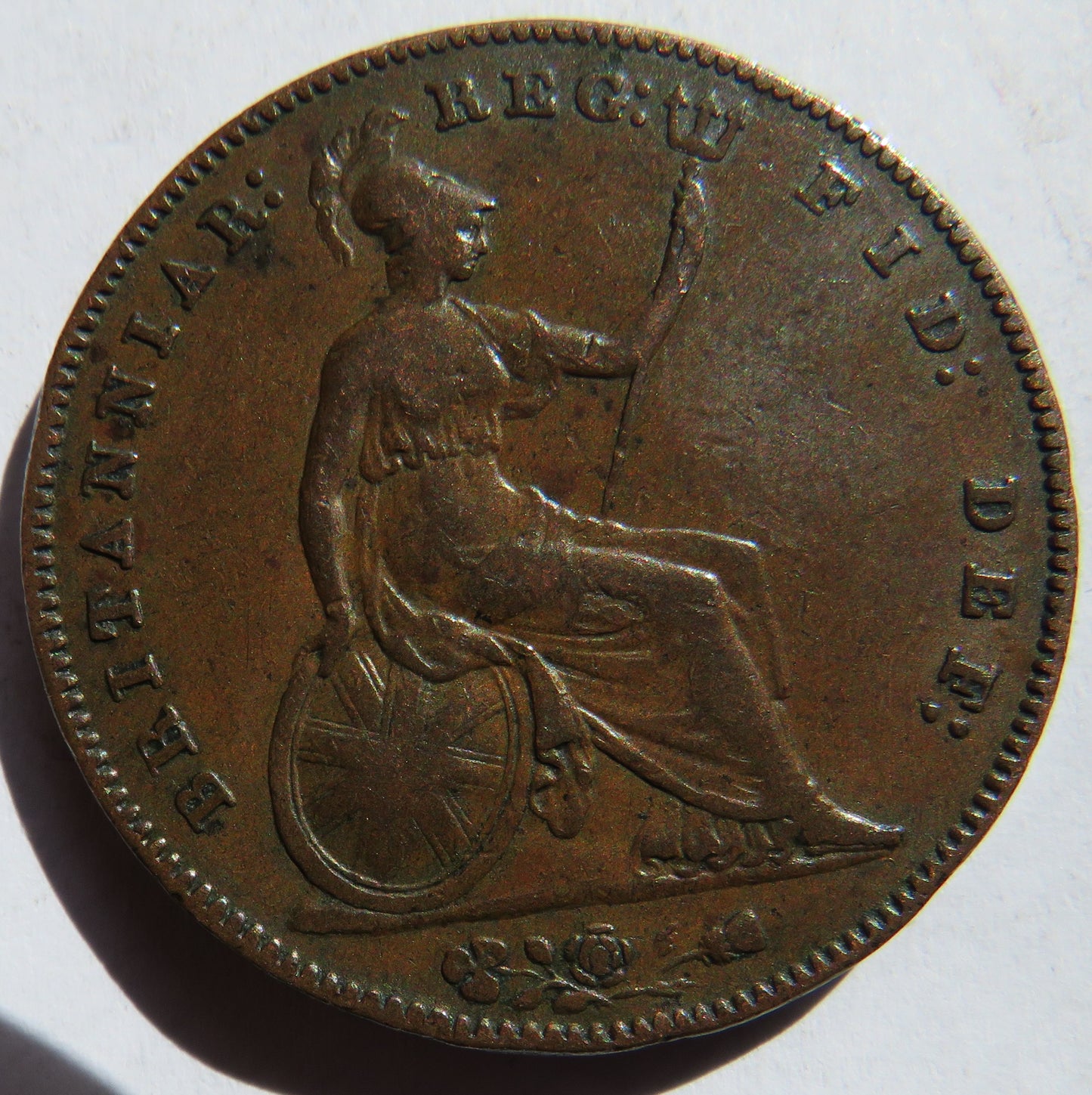 1857 Queen Victorian Young Head One Penny Coin - Great Britain