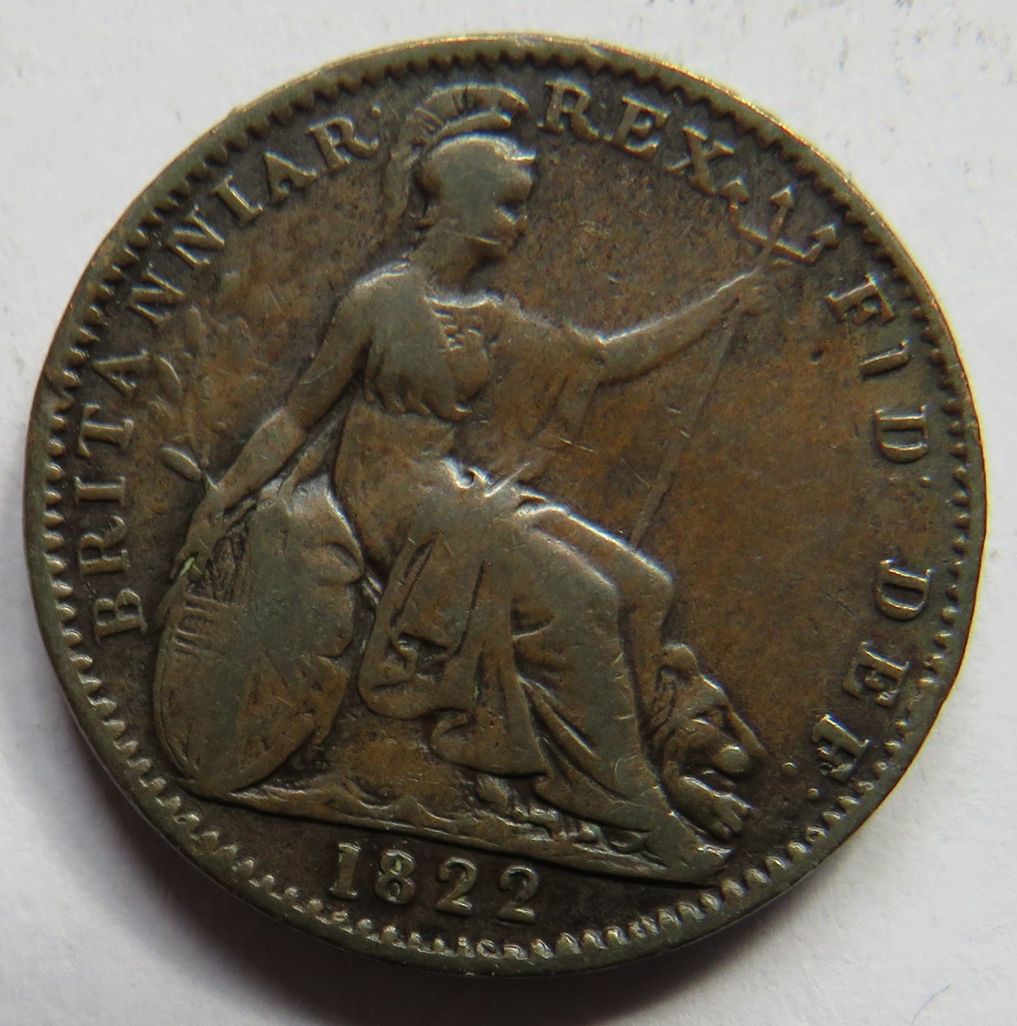 1822 King George IV Farthing Coin - Great Britain