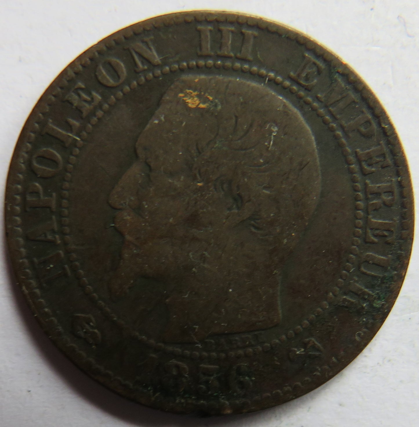 1856-B France Napoleon III 5 Centimes Coin