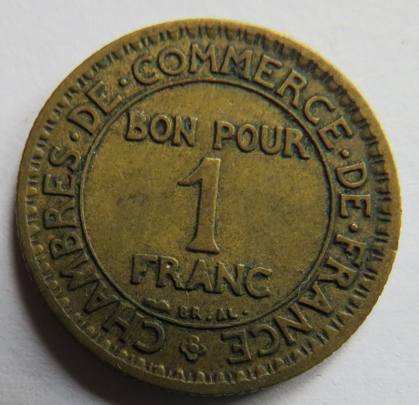 1923 France One Franc Coin