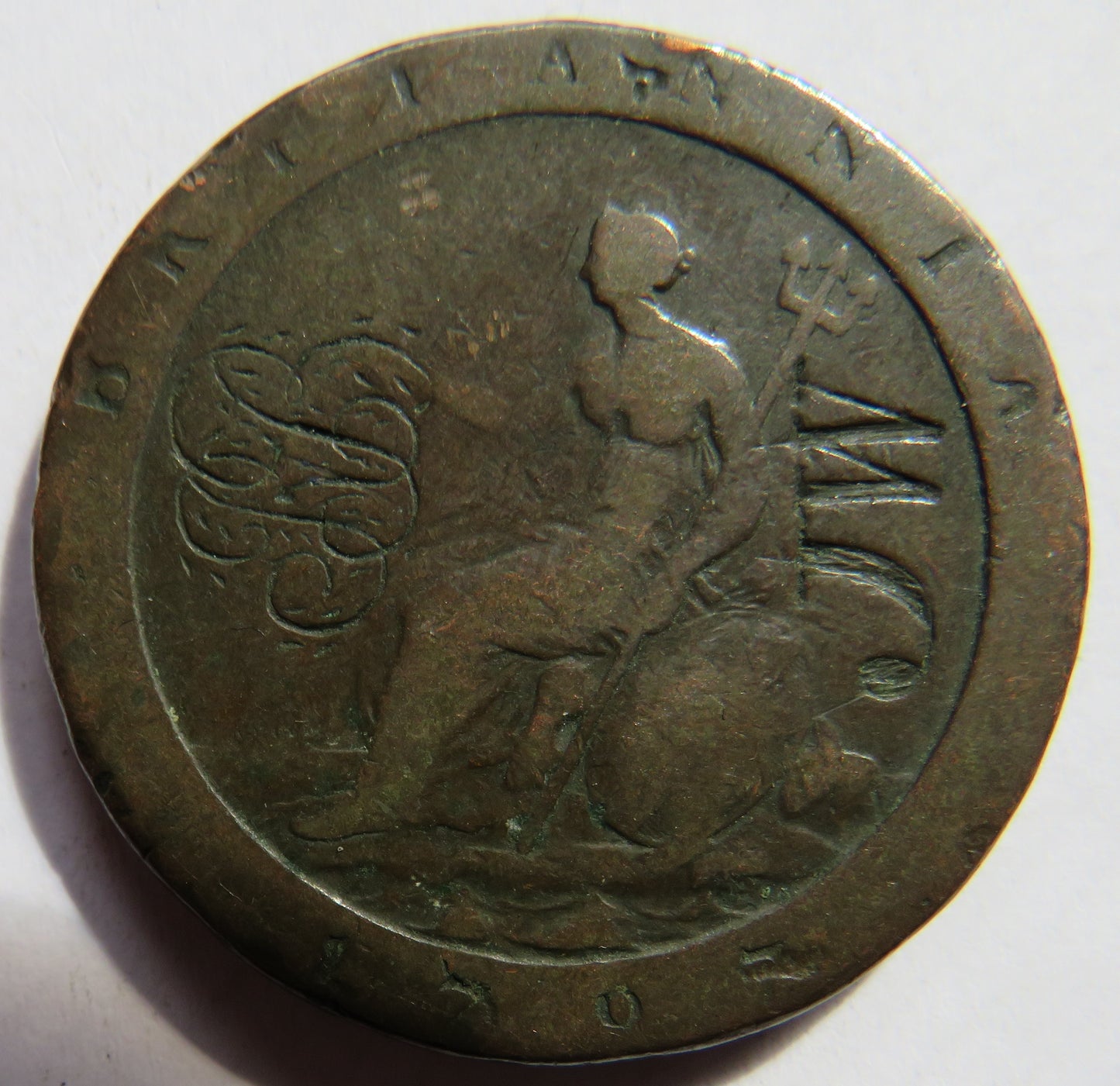 1797 King George III Cartwheel One Penny Coin Engraved - Great Britain