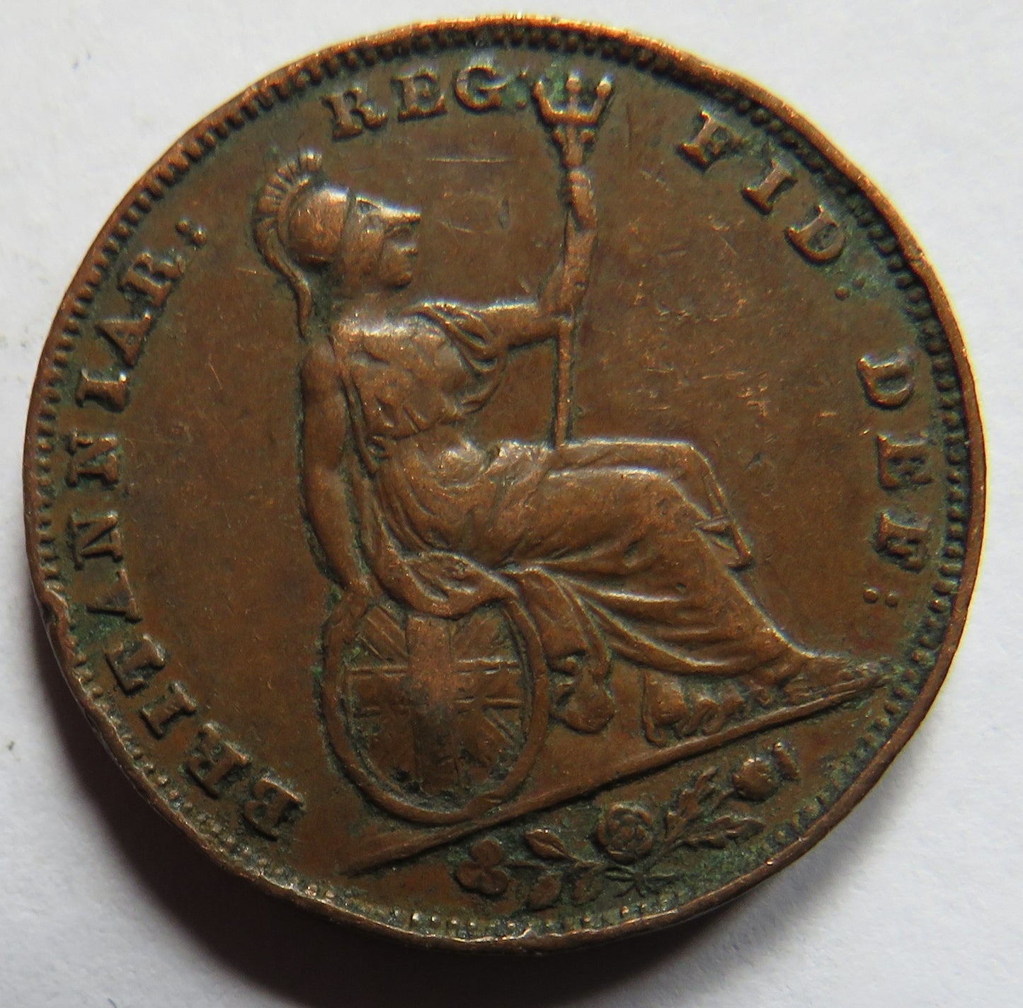 1840 Queen Victoria Young Head Farthing Coin - Great Britain
