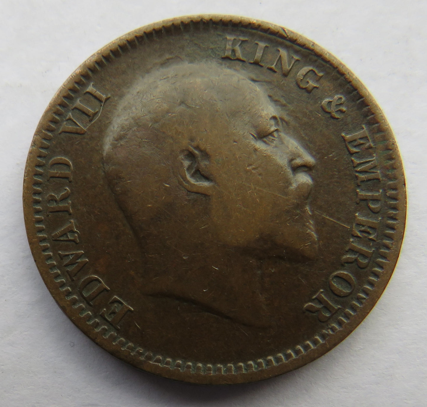 1910 King Edward VII India 1/4 Quarter Anna Coin