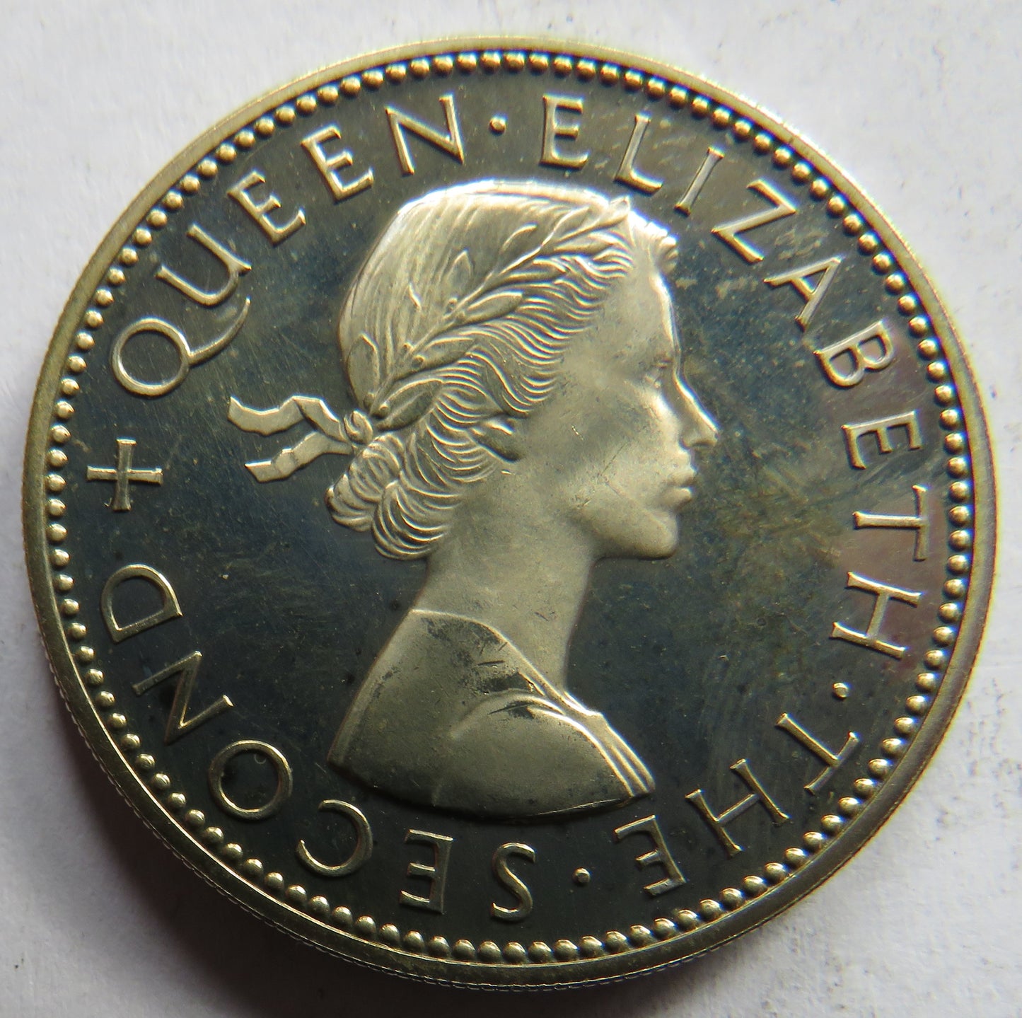 1965 New Zealand Prooflike One Florin Coin