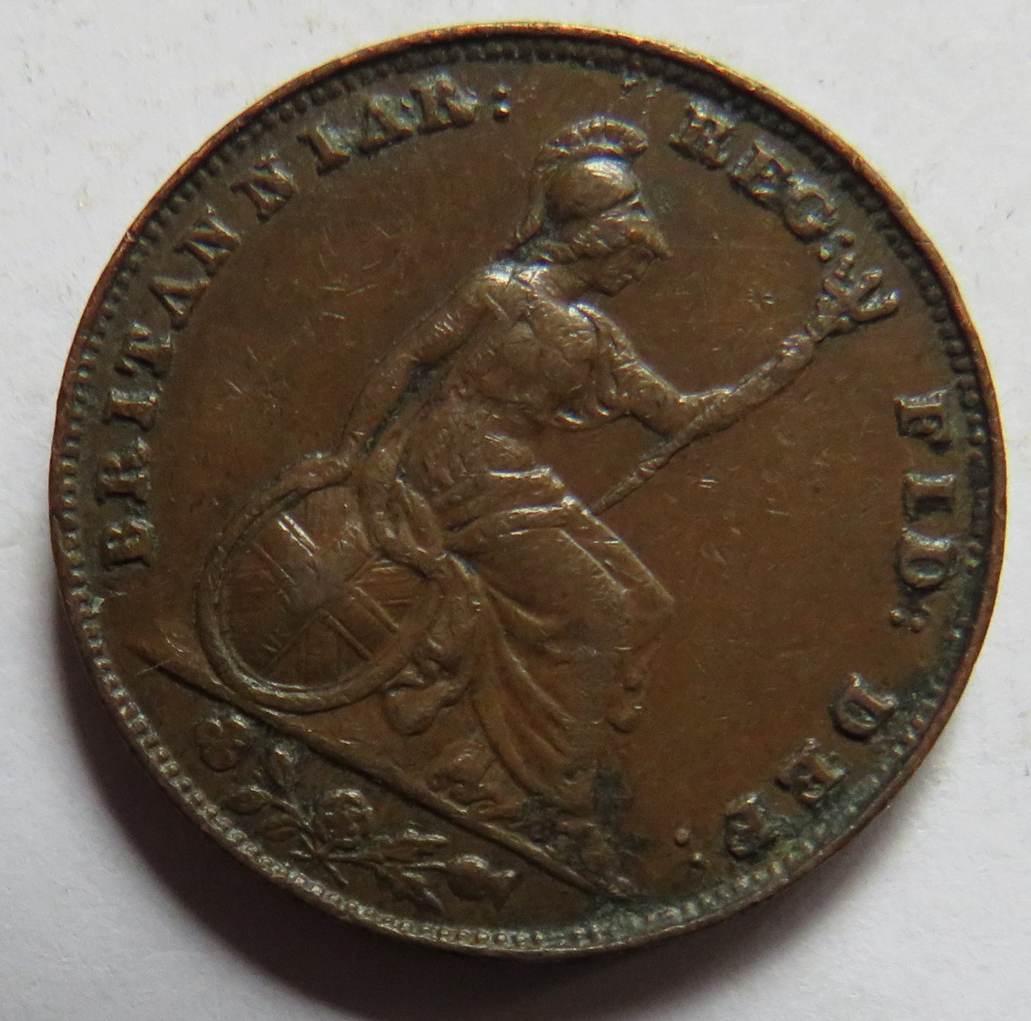 1857 Queen Victoria Young Head Farthing Coin - Great Britain