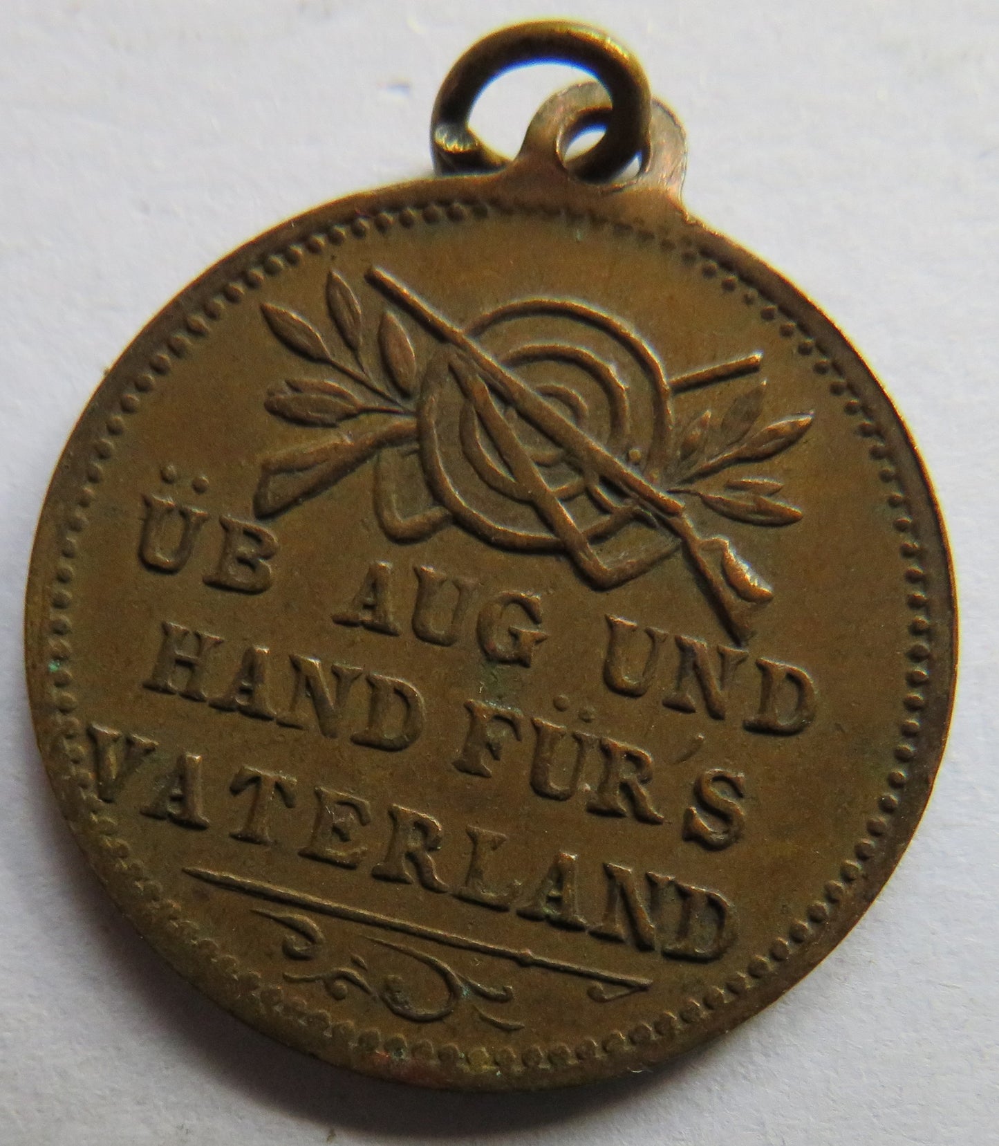 Antique German Small Medal Ub Aug Und Hand Fur's Vaterland