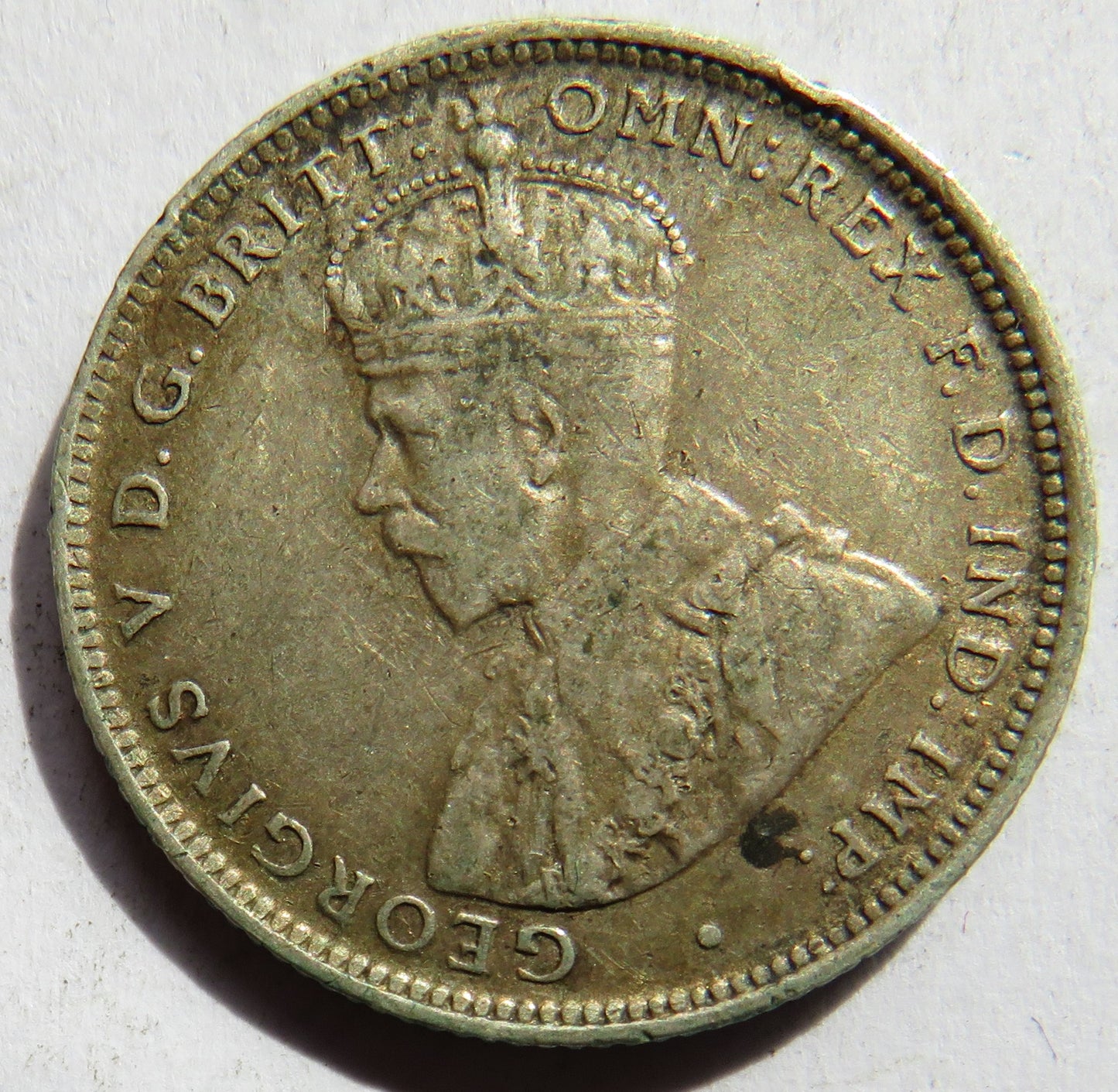 1913 King George V British West Africa Silver Shilling Coin