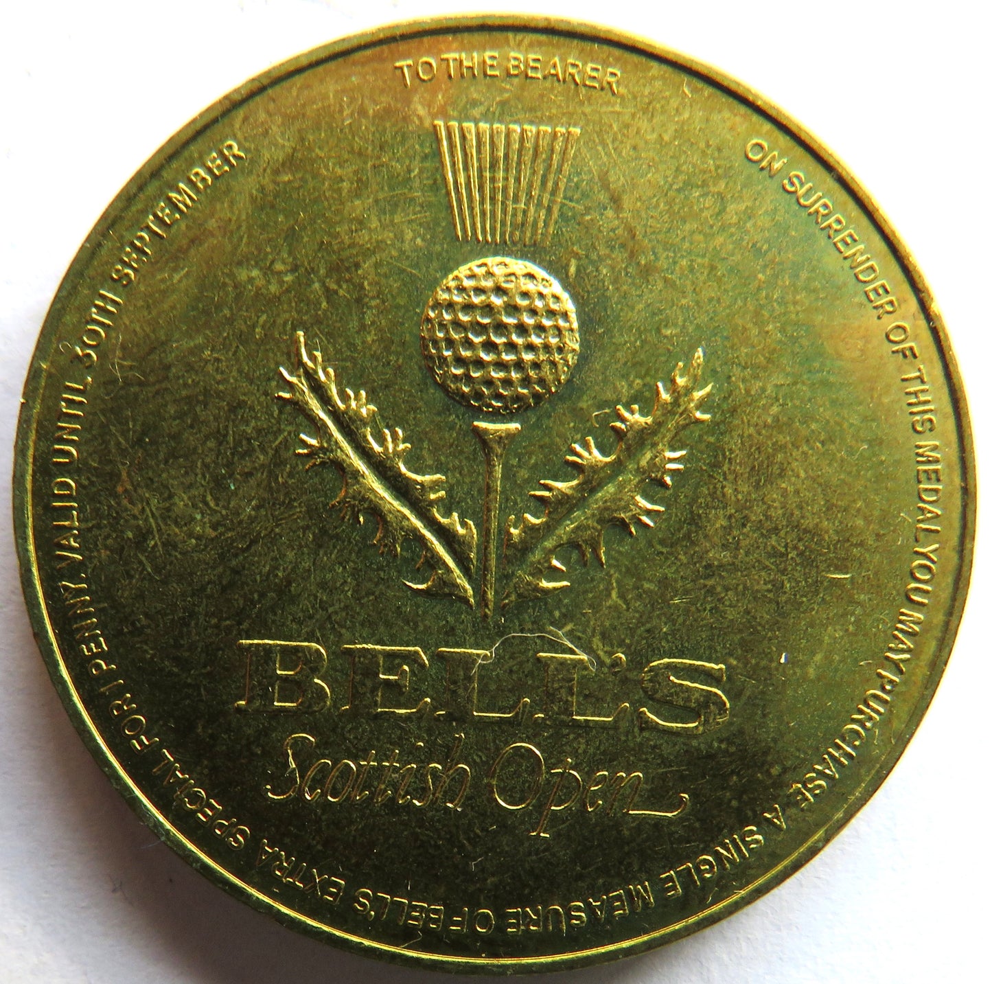 Vintage Bell's Scottish Open Token / Medal