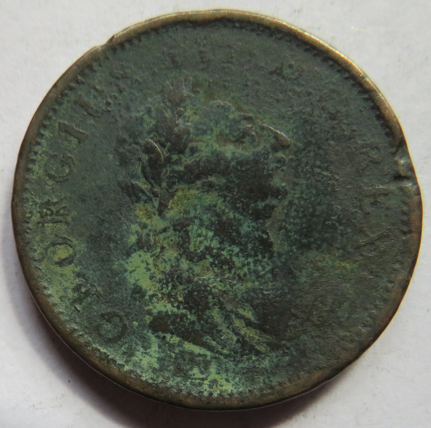 1805 King George III Ireland Hibernia One Penny Coin
