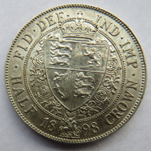 Load image into Gallery viewer, 1898 Queen Victoria Silver Halfcrown Coin In High Grade
