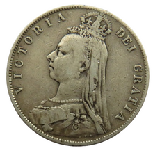 Load image into Gallery viewer, 1890 Queen Victoria Jubilee Head Silver Halfcrown Coin
