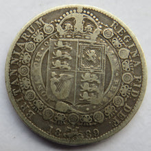 Load image into Gallery viewer, 1889 Queen Victoria Jubilee Head Silver Halfcrown Coin
