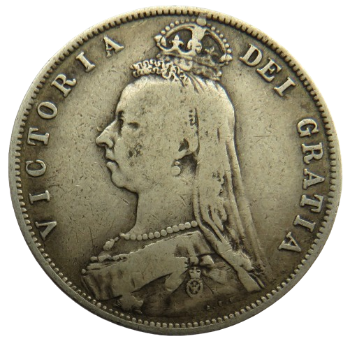 1888 Queen Victoria Jubilee Head Silver Halfcrown Coin