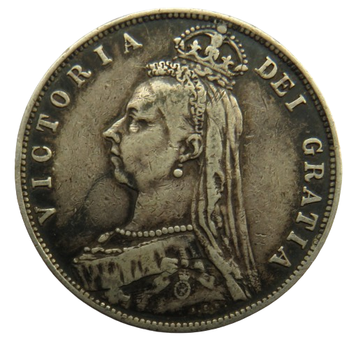 1888 Queen Victoria Jubilee Head Silver Halfcrown Coin