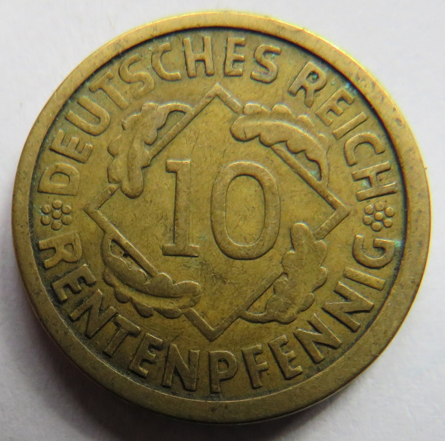 1924-J Germany - Weimar Republic 10 Rentenpfennig Coin