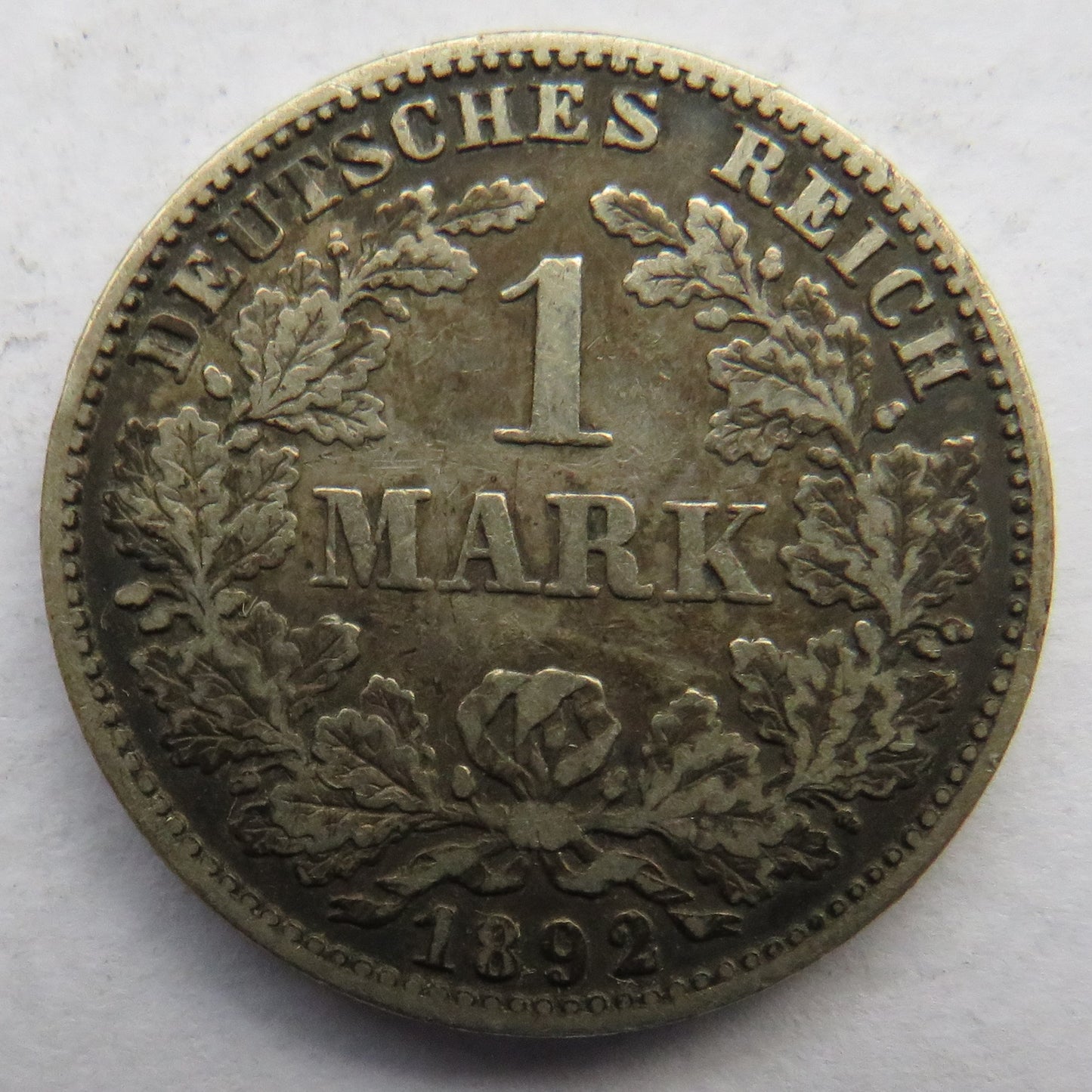 1892-E Germany Silver One Mark Coin Scarce Date