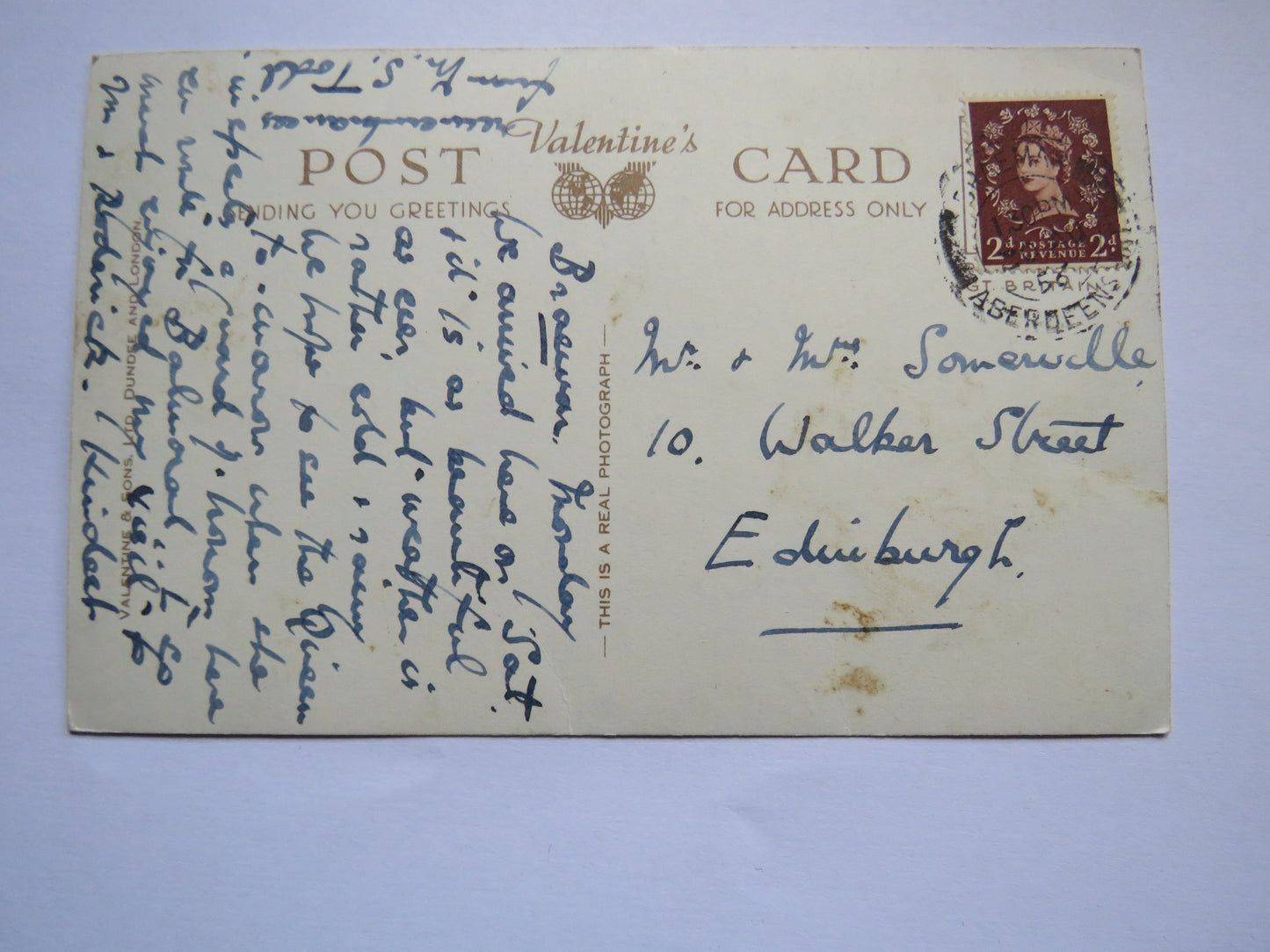 Vintage Multiview Postcard of Royal Deeside including Balmoral Castle from River, 1956