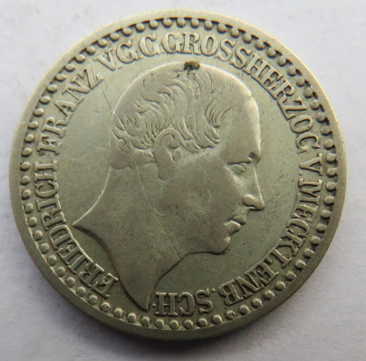 1848 German States Mecklenburg-Schwerin Silver 1/12 Thaler Coin