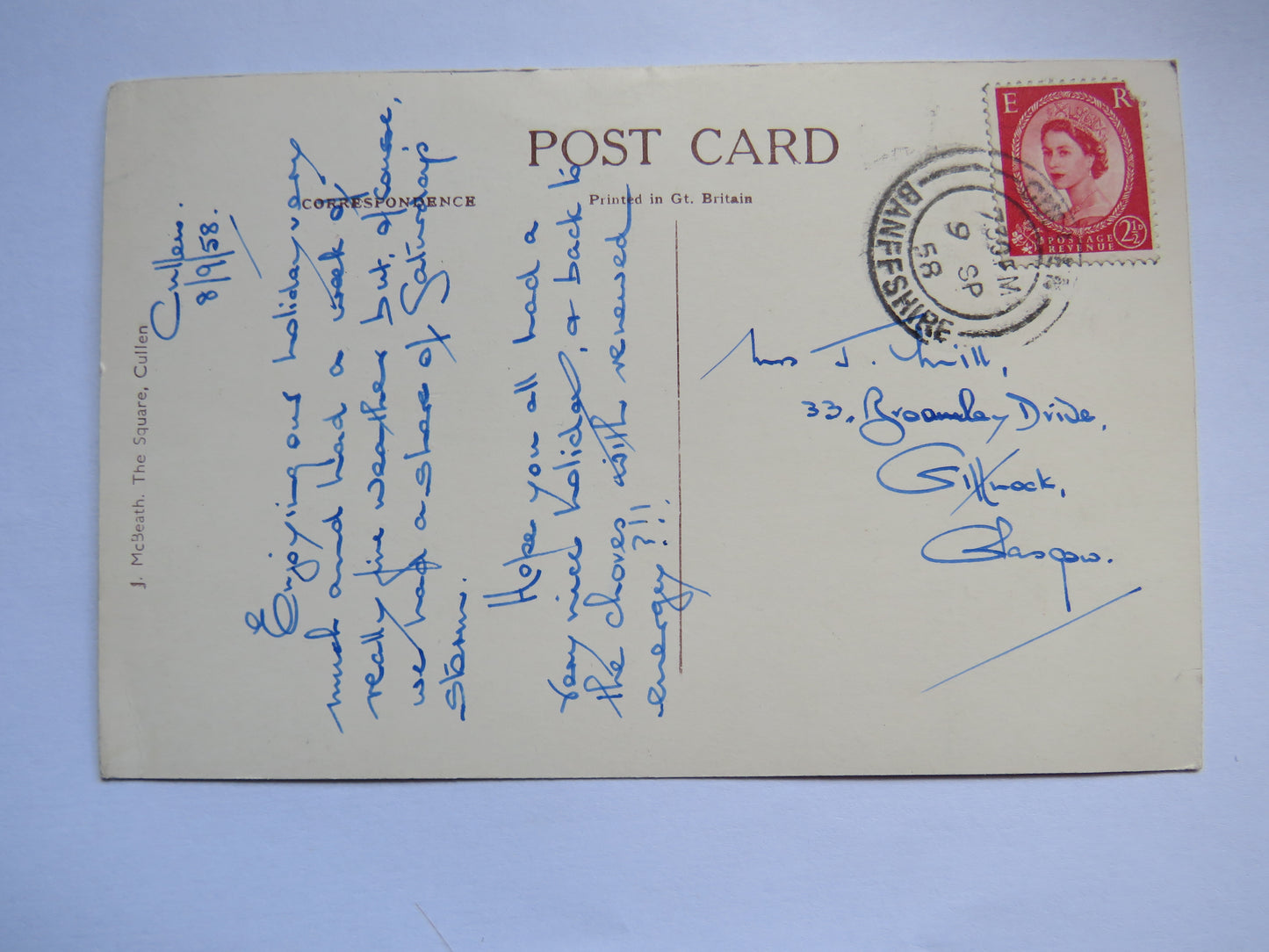 Vintage Multiview Postcard of Greetings from Cullen, 1958