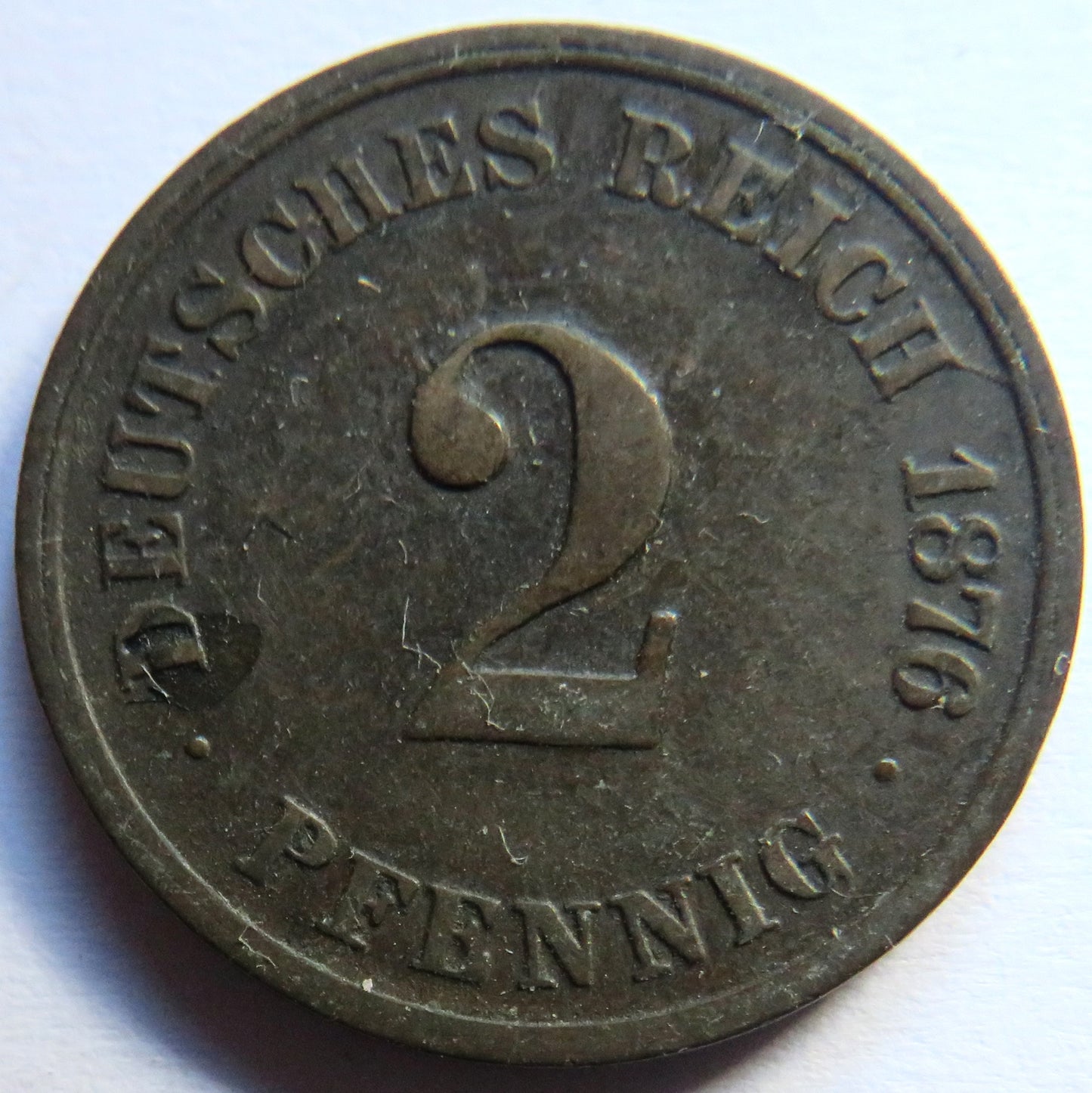1876-C Germany 2 Pfennig Coin
