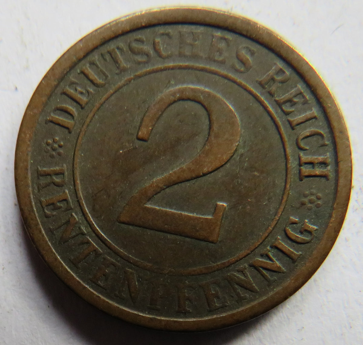 1924-A Germany - Weimar Republic 2 Rentenpfennig Coin image 3