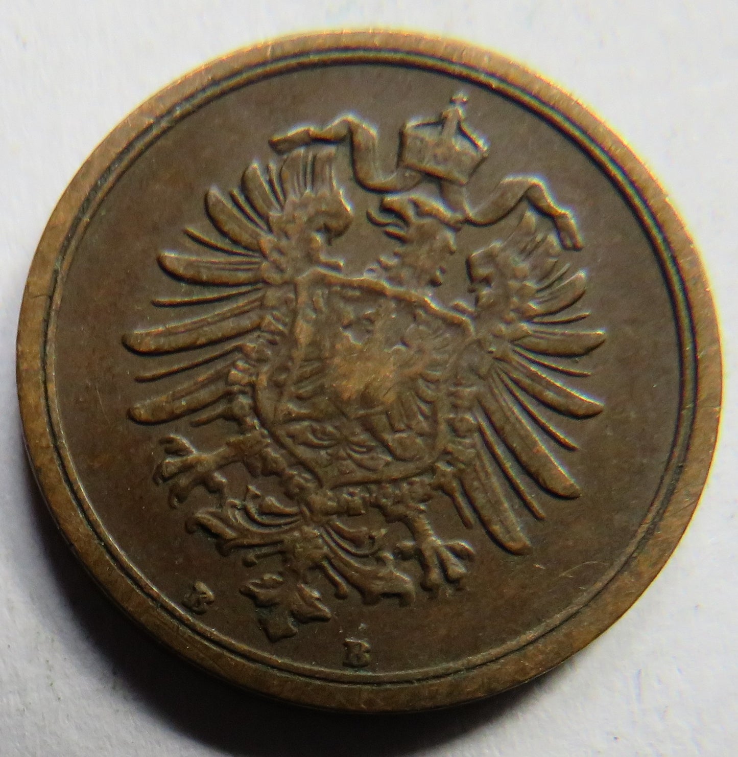 1875-B Germany One Pfenning Coin