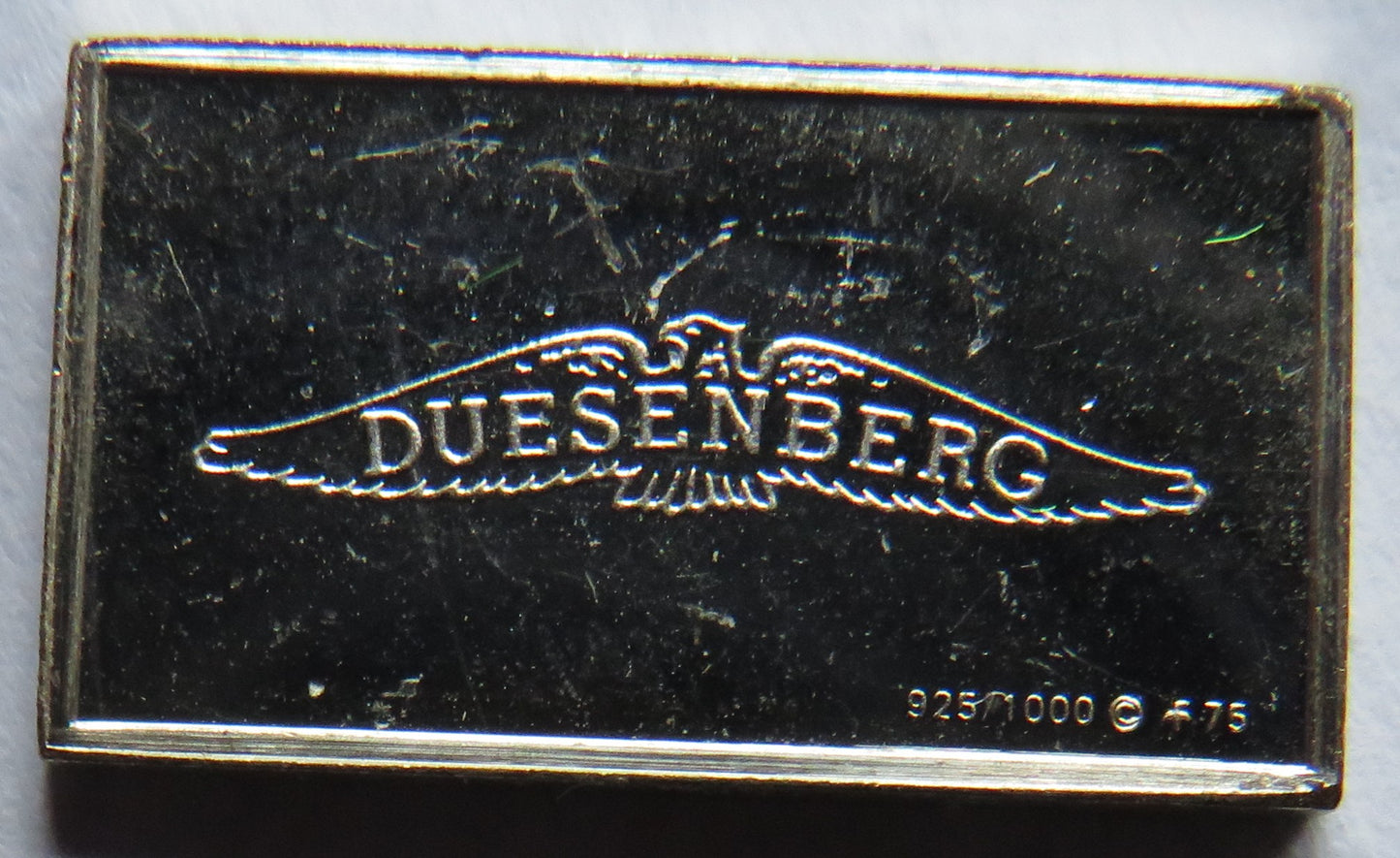 Small Sterling Silver Ingot Classic Cars 1933 Duesenberg By John Pinches