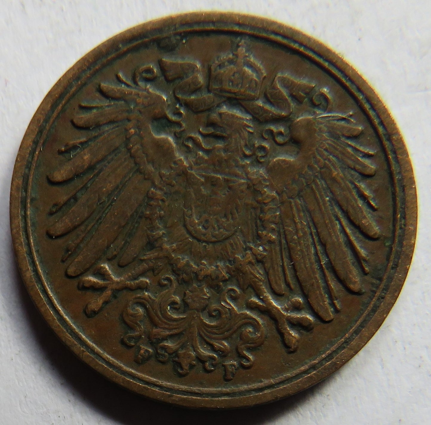 1911-F Germany One Pfenning Coin