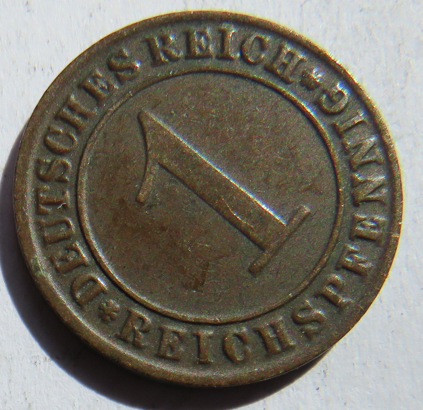 1925-G Germany - Weimar Republic Reichspfennig Coin