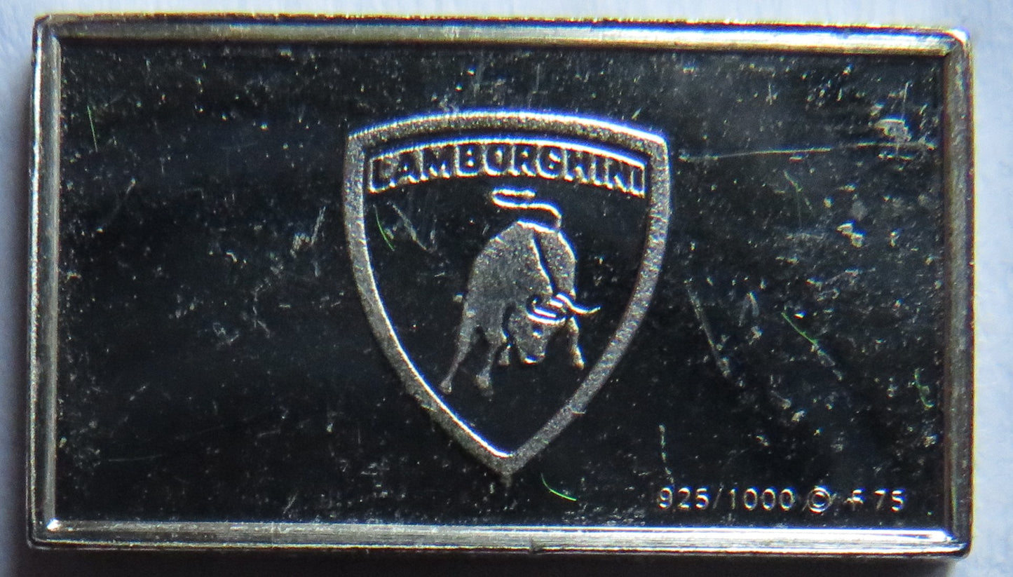 Small Sterling Silver Ingot Classic Cars 1966 Lamborghini By John Pinches