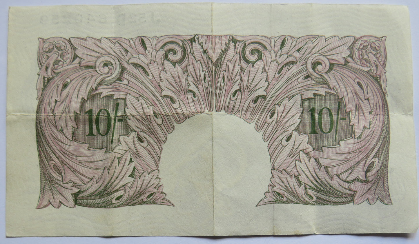 C.1940 Bank of England 10 Ten Shillings Banknote K.O. Peppiatt (J52D)
