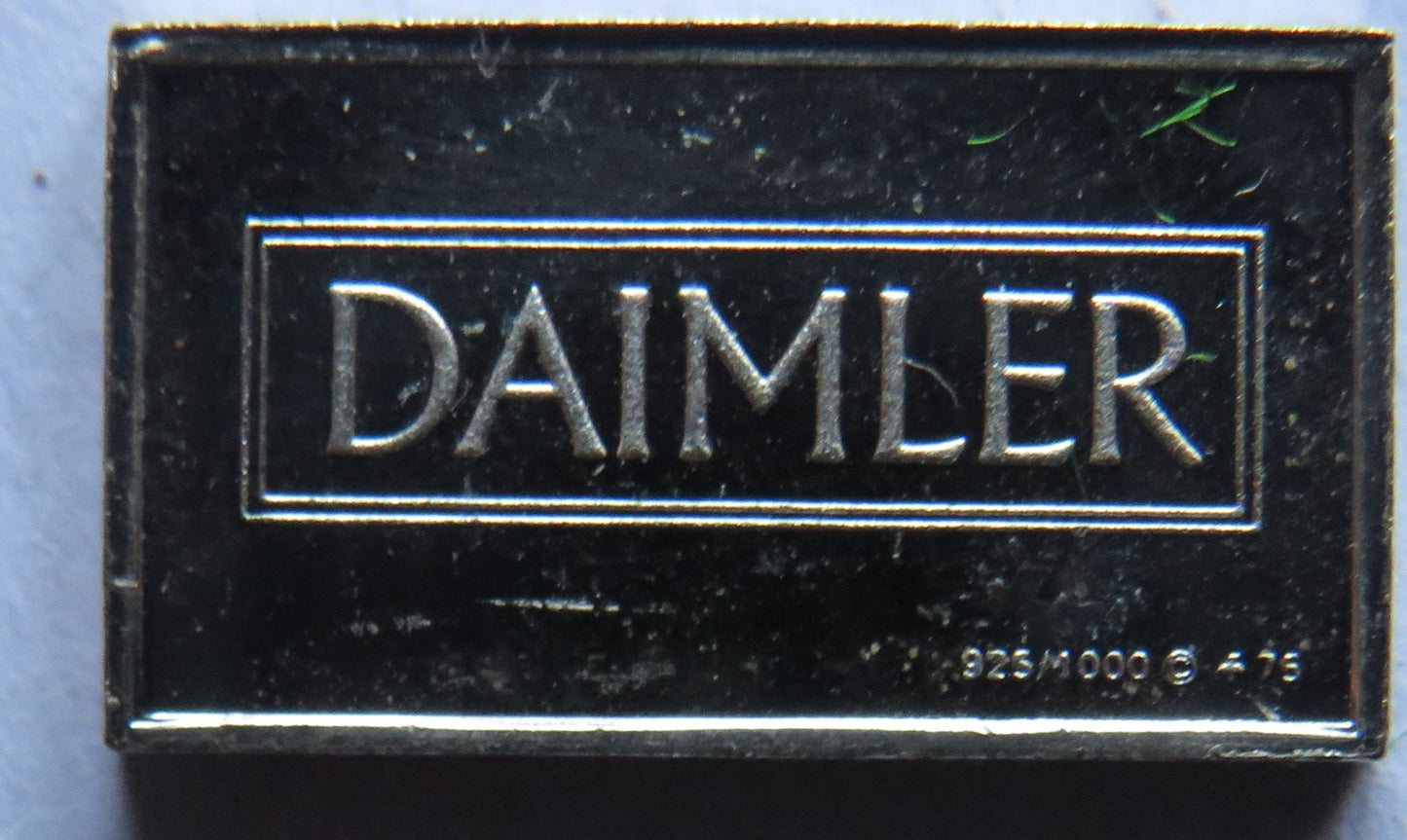 Small Sterling Silver Ingot Classic Cars 1886 Daimler By John Pinches